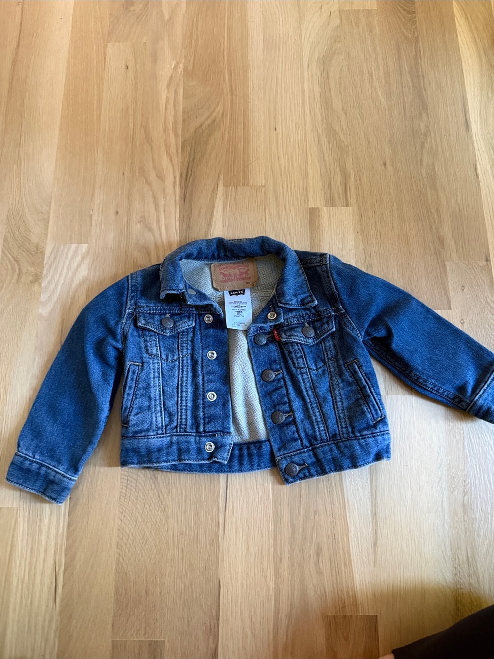 Levi's Kids Dark Blue Denim Jacket with Sherpa Lining
